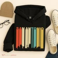Retro 1970S Style San Antonio Texas Skyline Hoodie thumb 4