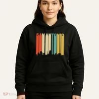 Retro 1970S Style San Antonio Texas Skyline Hoodie thumb 5