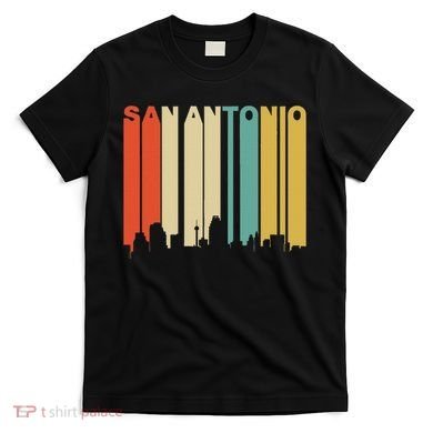 Retro 1970S Style San Antonio Texas Skyline T-Shirt