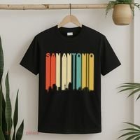 Retro 1970S Style San Antonio Texas Skyline T-Shirt thumb 2
