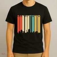 Retro 1970S Style San Antonio Texas Skyline T-Shirt thumb 3