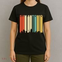 Retro 1970S Style San Antonio Texas Skyline T-Shirt thumb 4