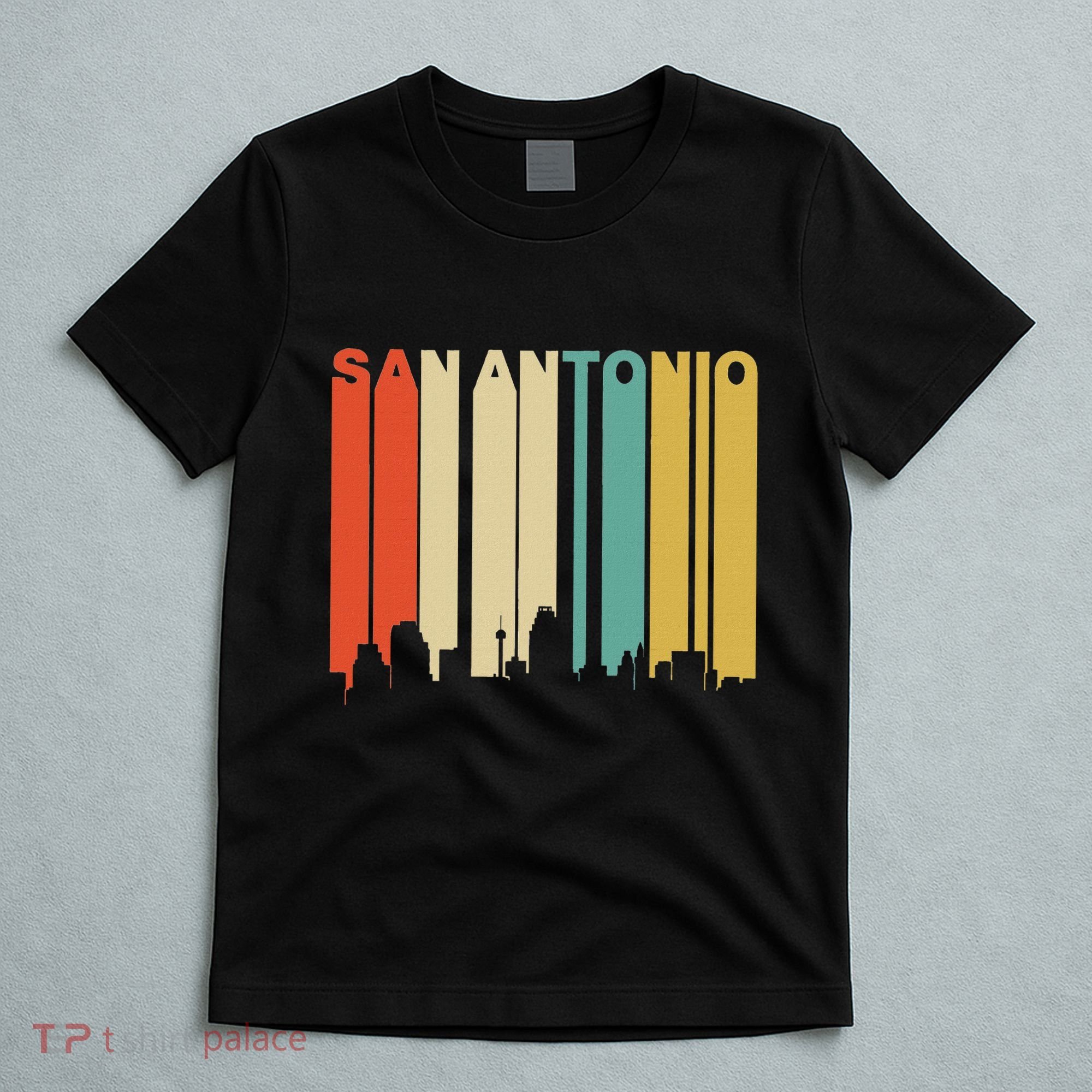 Retro 1970S Style San Antonio Texas Skyline T-Shirt