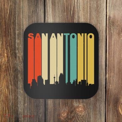 Retro 1970S Style San Antonio Texas Skyline Coaster
