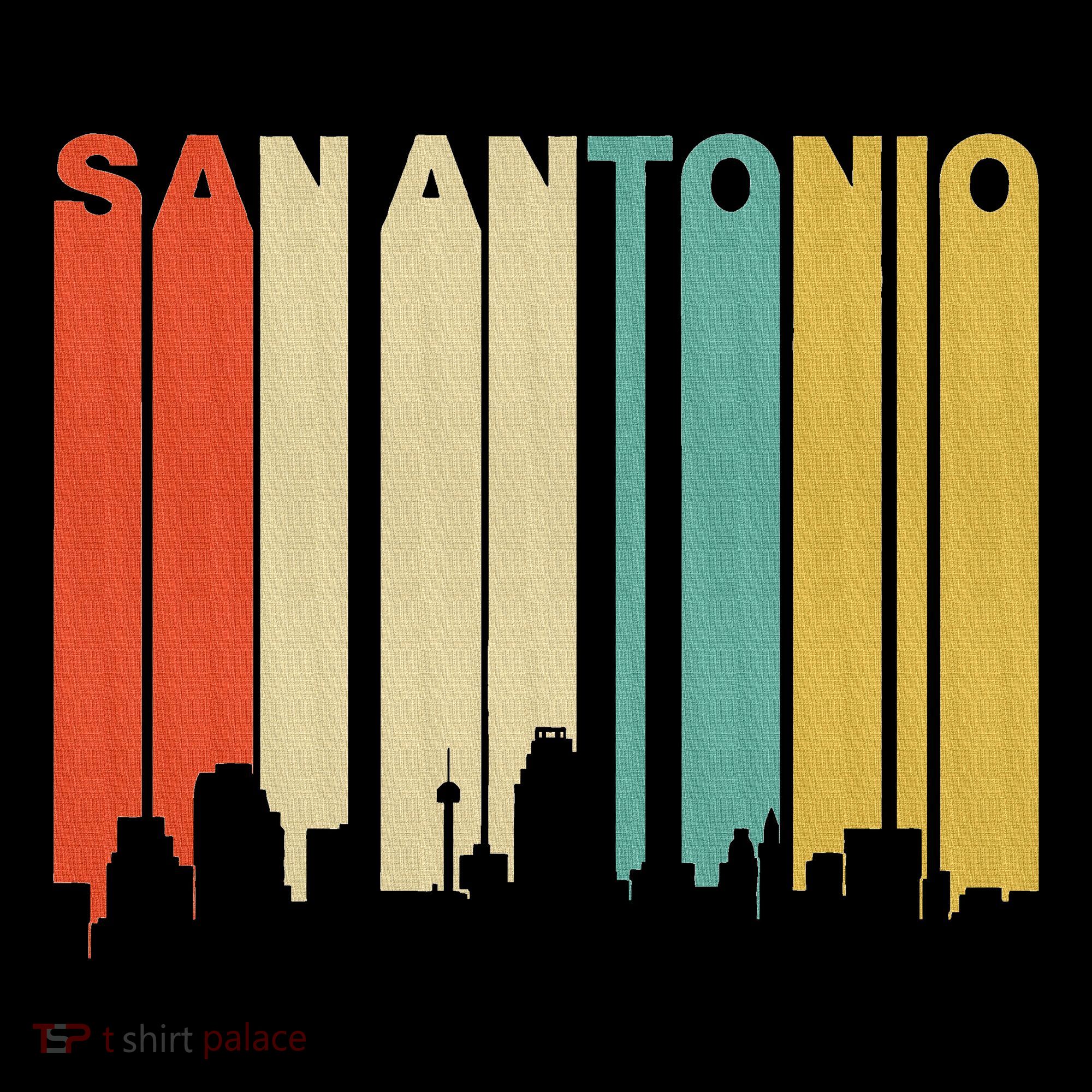 Retro 1970S Style San Antonio Texas Skyline Women's Hoodie