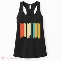 Retro 1970S Style San Antonio Texas Skyline Women's Tank Top thumb 0