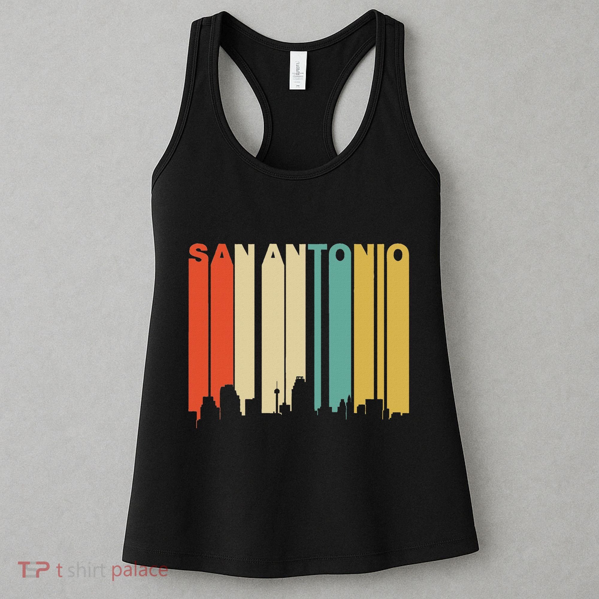Retro 1970S Style San Antonio Texas Skyline Women's Tank Top
