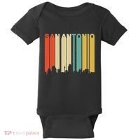 Retro 1970S Style San Antonio Texas Skyline Baby Bodysuit thumb 0