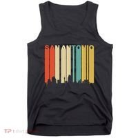 Retro 1970S Style San Antonio Texas Skyline Tank Top thumb 0