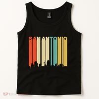 Retro 1970S Style San Antonio Texas Skyline Tank Top thumb 2
