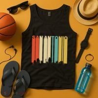 Retro 1970S Style San Antonio Texas Skyline Tank Top thumb 4