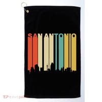 Retro 1970S Style San Antonio Texas Skyline Golf Towel thumb 0