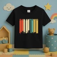 Retro 1970S Style San Antonio Texas Skyline Toddler T-Shirt thumb 3