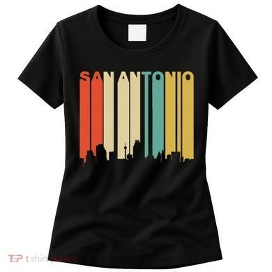 Retro 1970S Style San Antonio Texas Skyline Women's T-Shirt