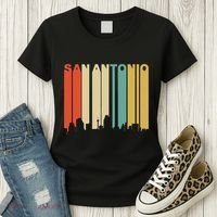 Retro 1970S Style San Antonio Texas Skyline Women's T-Shirt thumb 3