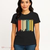 Retro 1970S Style San Antonio Texas Skyline Women's T-Shirt thumb 4