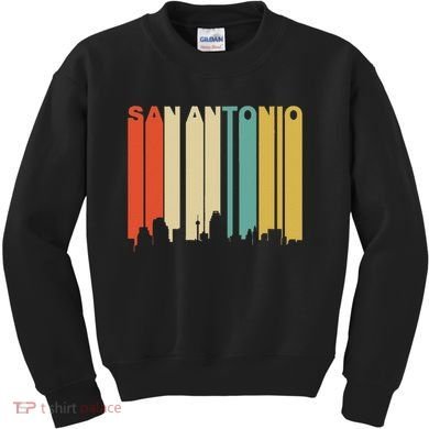 Retro 1970S Style San Antonio Texas Skyline Kids Sweatshirt