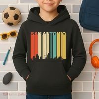 Retro 1970S Style San Antonio Texas Skyline Kids Hoodie thumb 2