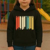 Retro 1970S Style San Antonio Texas Skyline Kids Hoodie thumb 3