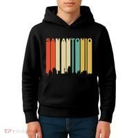 Retro 1970S Style San Antonio Texas Skyline Kids Hoodie thumb 4