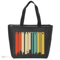 Retro 1970S Style San Antonio Texas Skyline Tote Bag thumb 0
