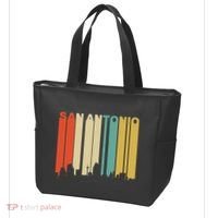 Retro 1970S Style San Antonio Texas Skyline Tote Bag thumb 3