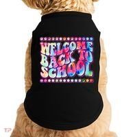 Retro 1960s Tie Dye Welcome Back To School Doggie Tank thumb 0