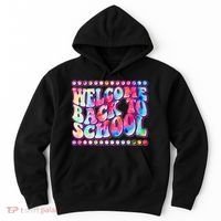 Retro 1960s Tie Dye Welcome Back To School Hoodie thumb 0