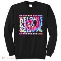 Retro 1960s Tie Dye Welcome Back To School Sweatshirt thumb 0