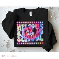 Retro 1960s Tie Dye Welcome Back To School Sweatshirt thumb 2