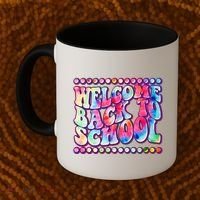 Retro 1960s Tie Dye Welcome Back To School Coffee Mug thumb 2