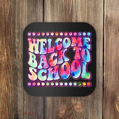 Retro 1960s Tie Dye Welcome Back To School Coaster