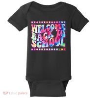 Retro 1960s Tie Dye Welcome Back To School Baby Bodysuit thumb 0