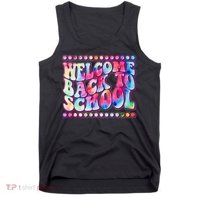 Retro 1960s Tie Dye Welcome Back To School Tank Top