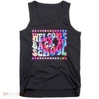Retro 1960s Tie Dye Welcome Back To School Tank Top thumb 0