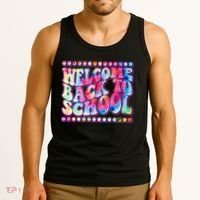 Retro 1960s Tie Dye Welcome Back To School Tank Top thumb 3