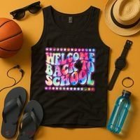 Retro 1960s Tie Dye Welcome Back To School Tank Top thumb 4