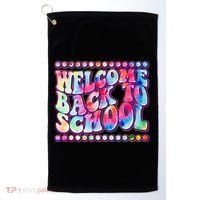 Retro 1960s Tie Dye Welcome Back To School Golf Towel thumb 0