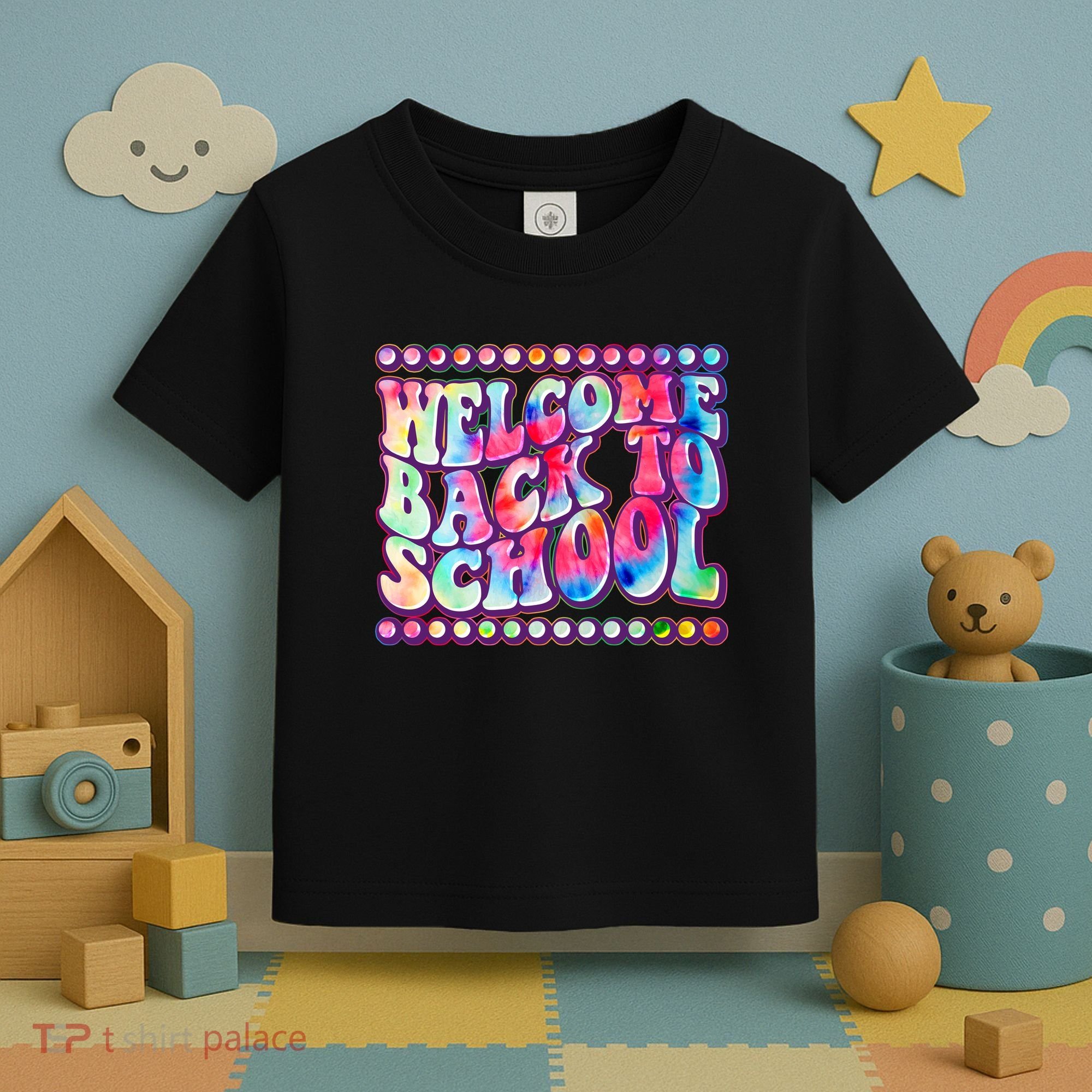 Retro 1960s Tie Dye Welcome Back To School Toddler T-Shirt