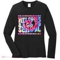 Retro 1960s Tie Dye Welcome Back To School Women's Long Sleeve Shirt thumb 0