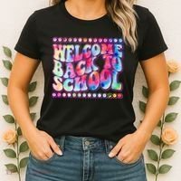Retro 1960s Tie Dye Welcome Back To School Women's T-Shirt thumb 2