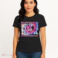 Retro 1960s Tie Dye Welcome Back To School Women's T-Shirt thumb 4