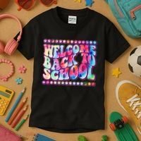 Retro 1960s Tie Dye Welcome Back To School Kids T-Shirt thumb 3