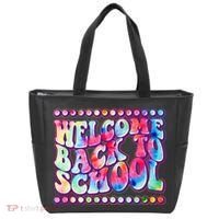 Retro 1960s Tie Dye Welcome Back To School Tote Bag thumb 0