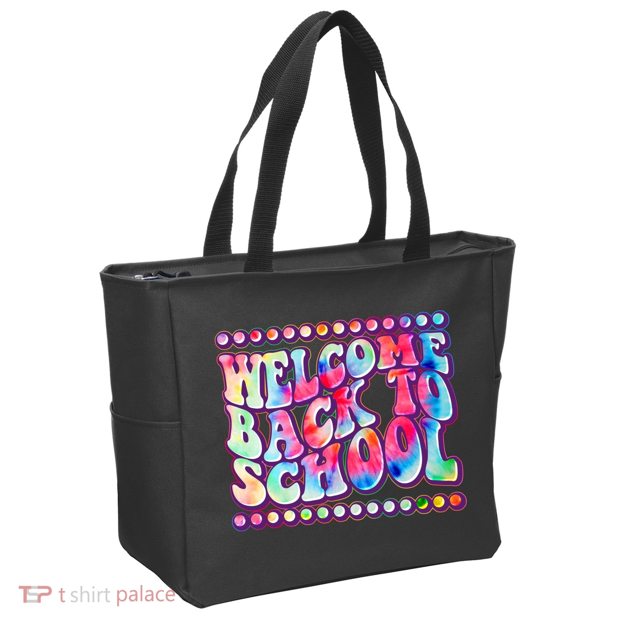 Retro 1960s Tie Dye Welcome Back To School Tote Bag