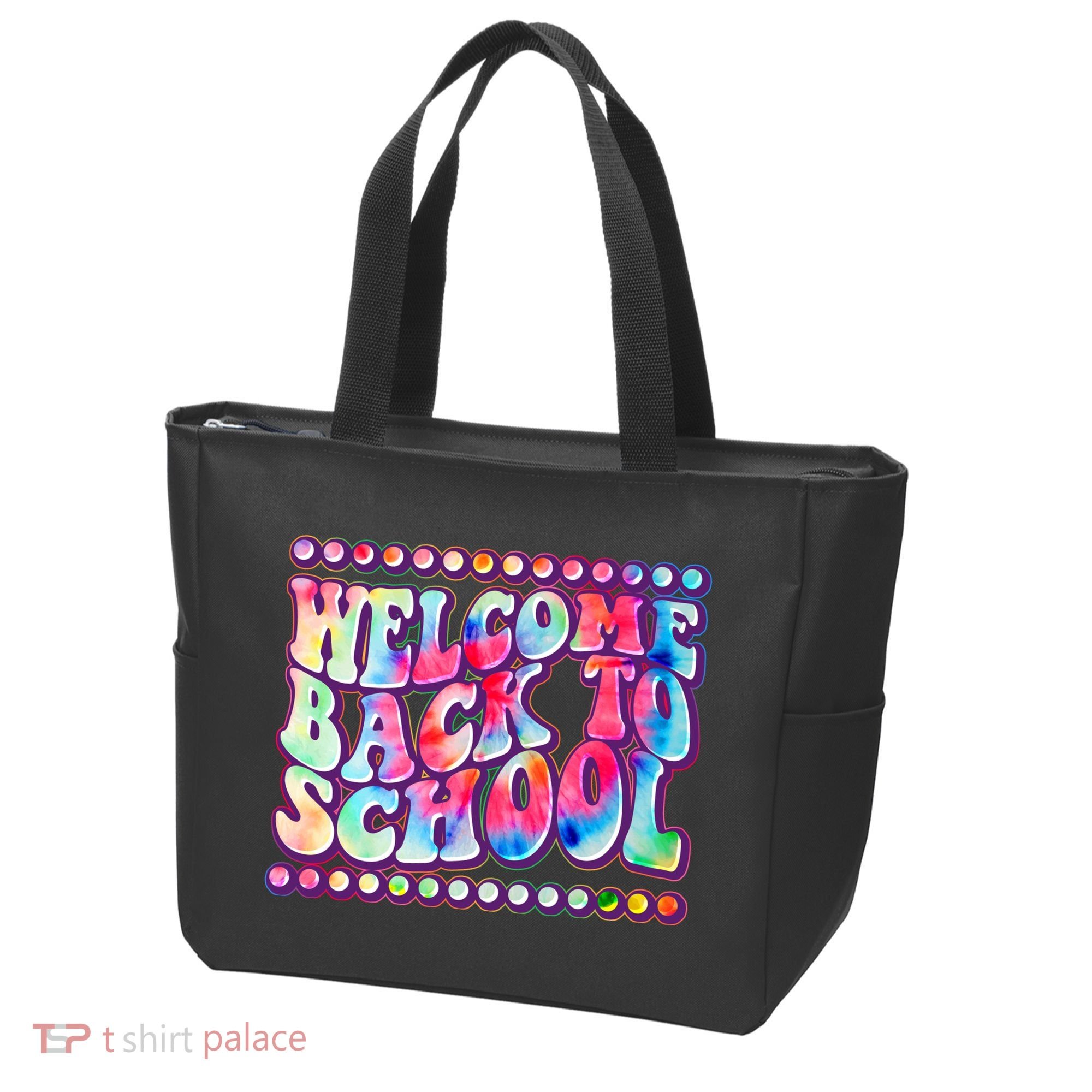 Retro 1960s Tie Dye Welcome Back To School Tote Bag