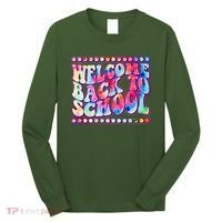 Retro 1960s Tie Dye Welcome Back To School Long Sleeve Shirt thumb 0