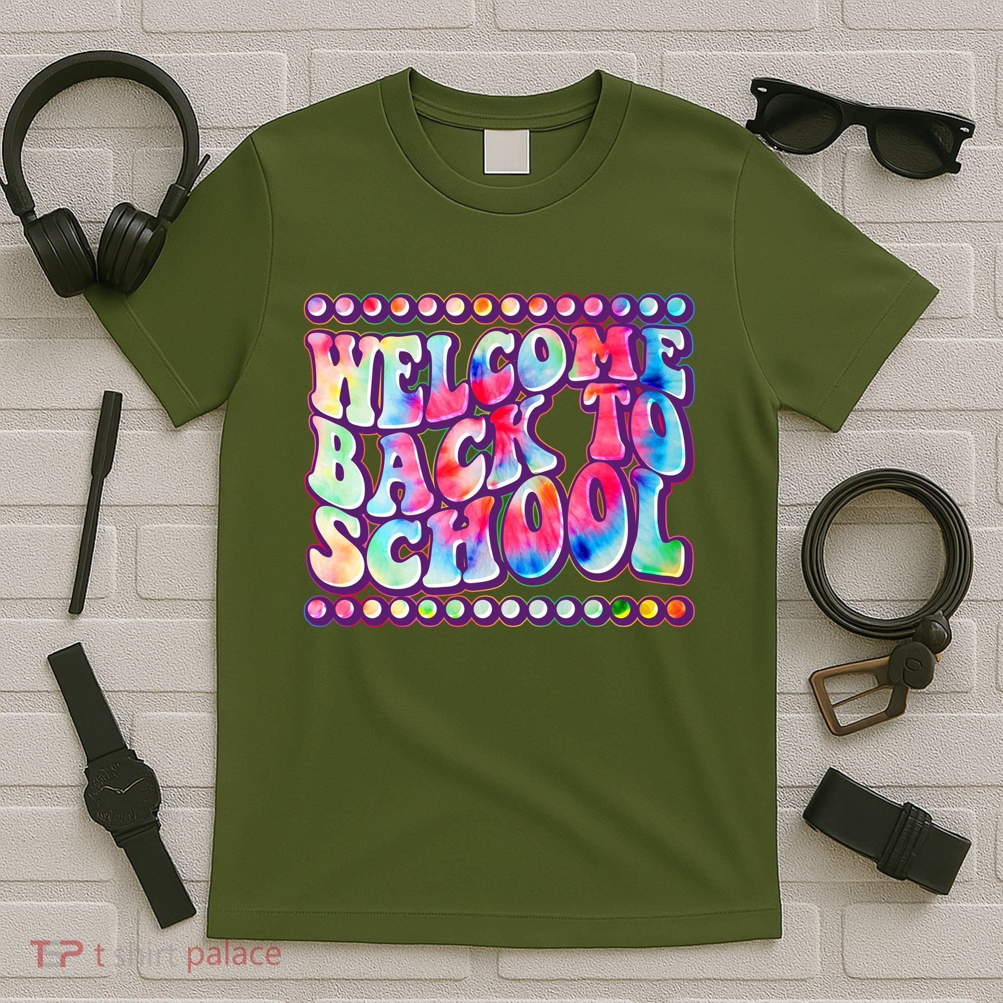 Retro 1960s Tie Dye Welcome Back To School T-Shirt