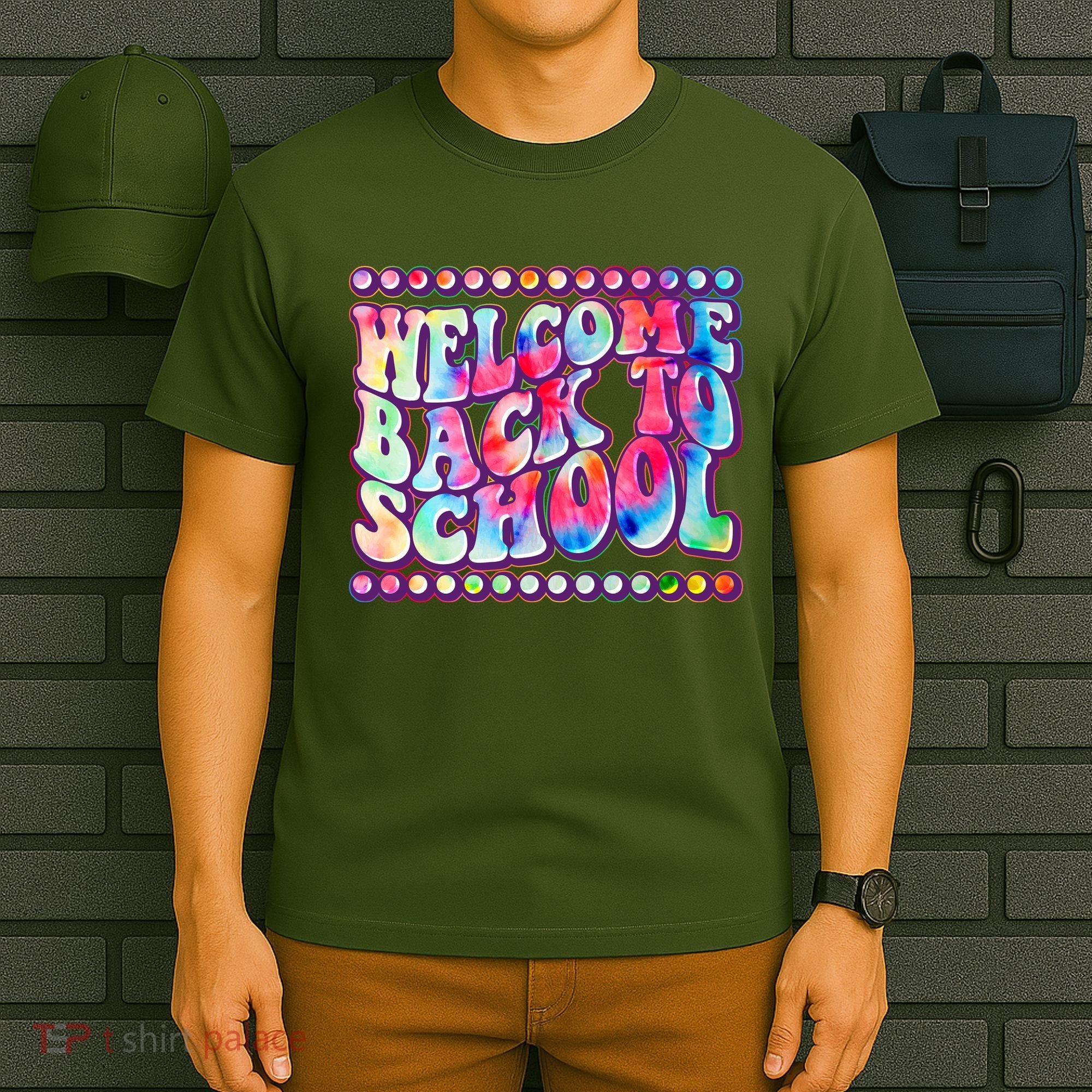 Retro 1960s Tie Dye Welcome Back To School T-Shirt