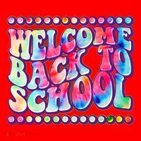 Retro 1960s Tie Dye Welcome Back To School Santa Hat thumb 1